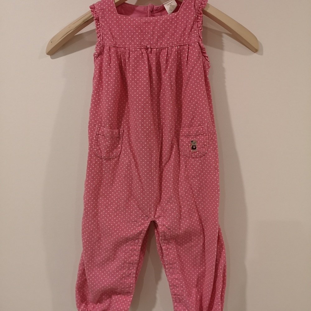 Carter's | Pink polka dot jumpsuit with pockets